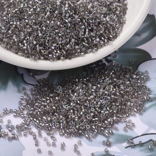 96c7d546924f41c542f8a37836fdcb22 MIYUKI DB1772 Delica Beads 11/0 - Transparent Sparkling Pewter Lined Crystal AB, 100g/bag