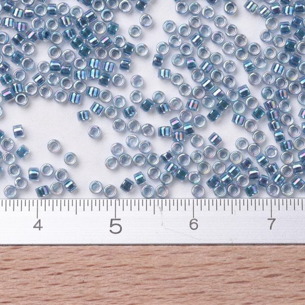 SEED J020 DB0058 2 MIYUKI DB0058 Delica Beads 11/0 - Transparent Marine Blue Lined Crystal AB, about 2000pcs/10g