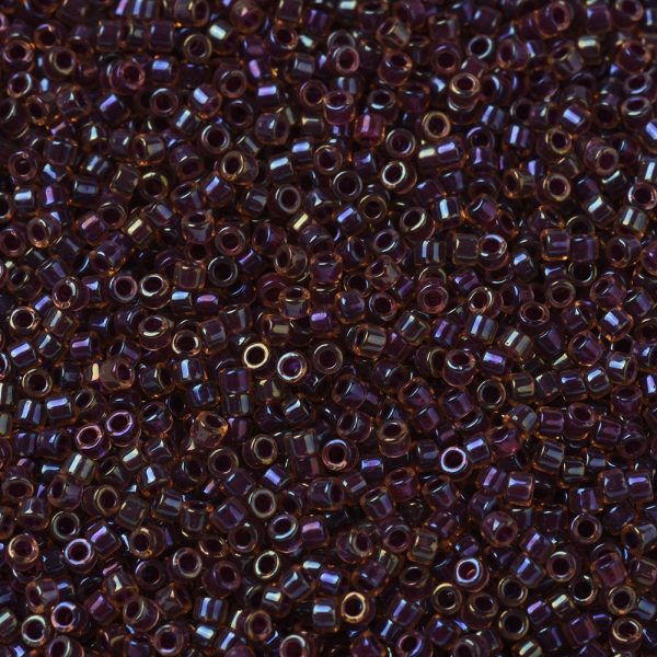 SEED J020 DB0061 1 MIYUKI DB0061 Delica Beads 11/0 - Transparent Purple Lined Light Topaz Luster, about 2000pcs/10g