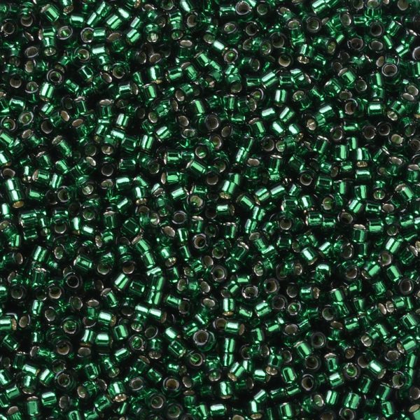 SEED J020 DB0148 1 MIYUKI DB0148 Delica Beads 11/0 - Transparent Silver Lined Emerald, about 2000pcs/10g
