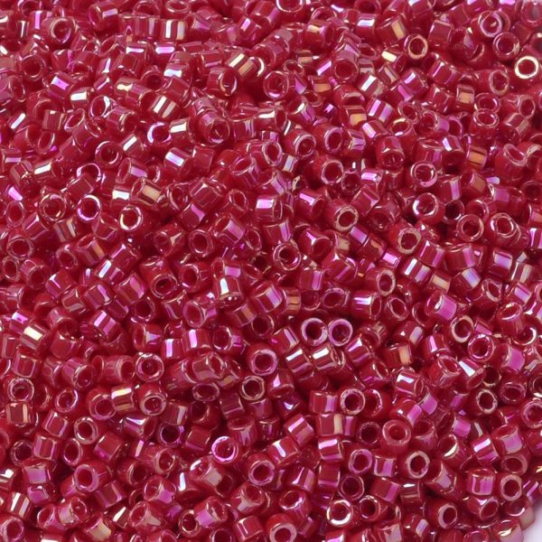 SEED J020 DB0162 1 MIYUKI DB0162 Delica Beads 11/0 - Opaque Red AB, about 2000pcs/10g