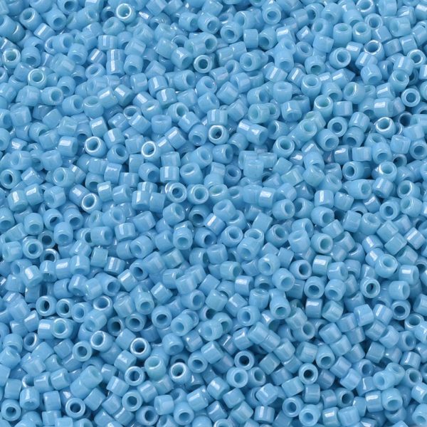 SEED J020 DB0218 1 MIYUKI DB0218 Delica Beads 11/0 - Opaque Med Turquoise Blue Luster, about 2000pcs/10g
