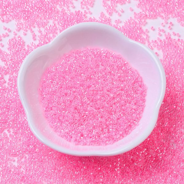 SEED J020 DB0246 MIYUKI DB0246 Delica Beads 11/0 - Alabaster Dark Cotton Candy Pink Ceylon, about 2000pcs/10g
