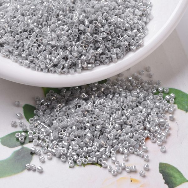 SEED J020 DB0252 3 MIYUKI DB0252 Delica Beads 11/0 - Opaque Gray Luster, about 2000pcs/10g