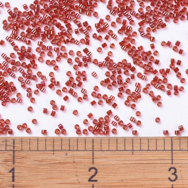 SEED J020 DB0295 2 MIYUKI DB0295 Delica Beads 11/0 - Transparent Lined Red AB, about 2000pcs/10g