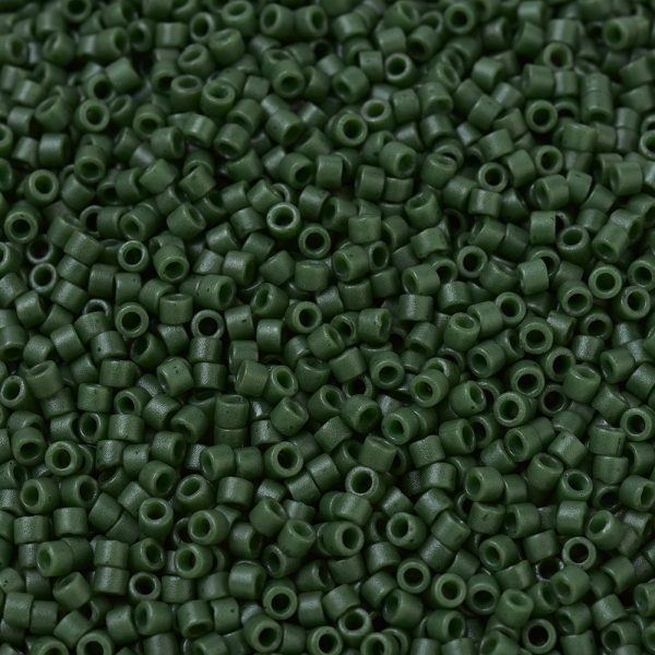 SEED J020 DB0797 1 MIYUKI DB0797 Delica Beads 11/0 - Dyed Semi-Frosted Opaque Jade Green, 100g/bag