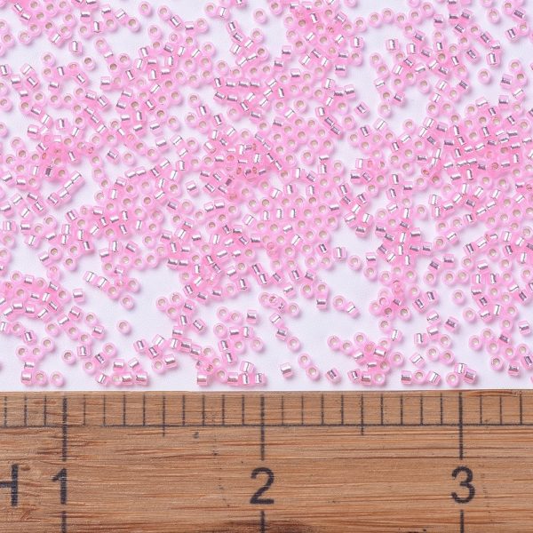 SEED J020 DB1335 2 MIYUKI DB1335 Delica Beads 11/0 - Transparent Dyed Silver Lined Pink, about 2000pcs/10g