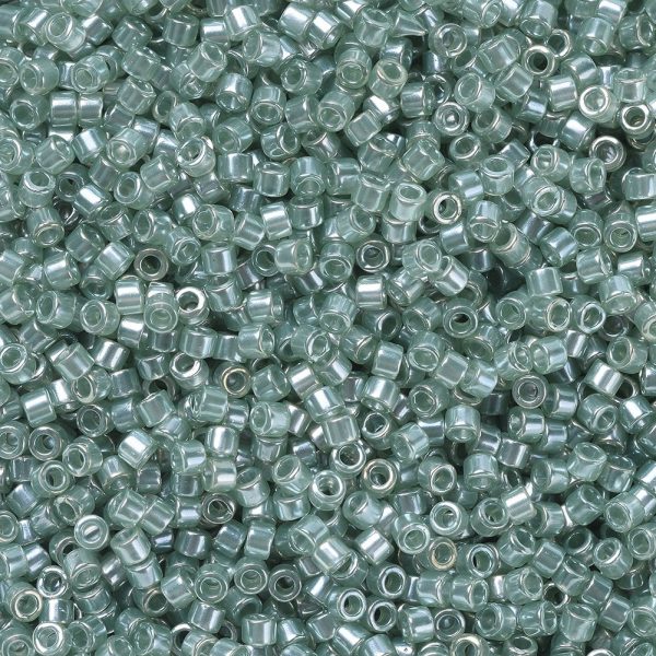 SEED J020 DB1484 2 MIYUKI DB1484 Delica Beads 11/0 - Transparent Light Moss Green Luster, 100g/bag