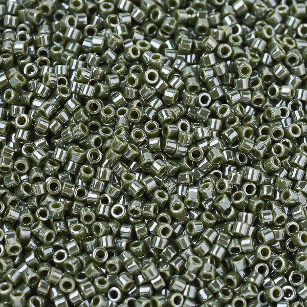 SEED J020 DB1566 1 MIYUKI DB1566 Delica Beads 11/0 - Opaque Avocado Luster, about 2000pcs/10g