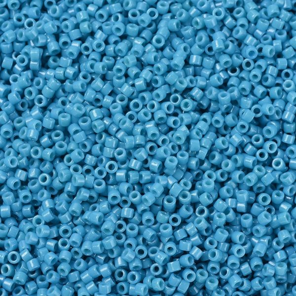 SEED J020 DB2133 1 MIYUKI DB2133 Delica Beads 11/0 - Duracoat Dyed Opaque Teal Blue, 100g/bag