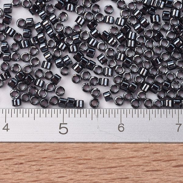 X SEED J020 DB0001 2 MIYUKI DB0001 Delica Beads 11/0 - Opaque Gunmetal, about 2000pcs/10g