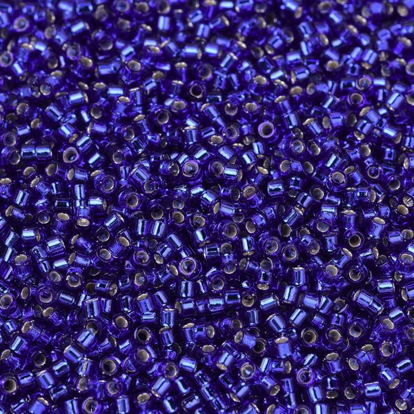 X SEED J020 DB0047 1 MIYUKI DB0047 Delica Beads 11/0 - Transparent Silver-Lined Cobalt, about 2000pcs/10g