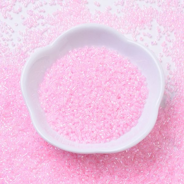 X SEED J020 DB0055 MIYUKI DB0055 Delica Beads 11/0 - Transparent Pink Lined Crystal AB, about 2000pcs/10g