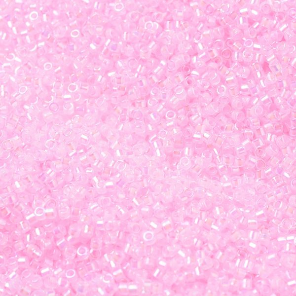 X SEED J020 DB0055 1 MIYUKI DB0055 Delica Beads 11/0 - Transparent Pink Lined Crystal AB, about 2000pcs/10g