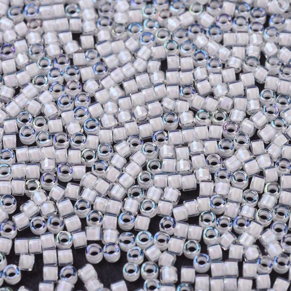 X SEED J020 DB0066 1 MIYUKI DB0066 Delica Beads 11/0 - Transparent White Lined Crystal AB, about 2000pcs/10g