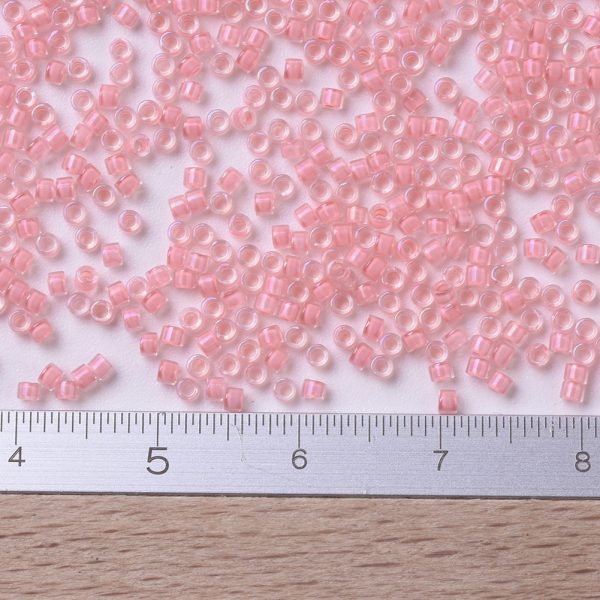 X SEED J020 DB0070 2 MIYUKI DB0070 Delica Beads 11/0 - Transparent Rose Pink Lined, about 2000pcs/10g