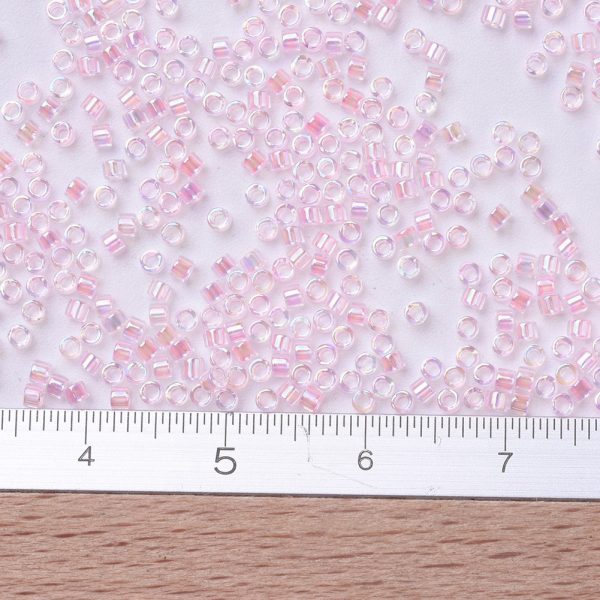 X SEED J020 DB0071 2 MIYUKI DB0071 Delica Beads 11/0 - Transparent Pink Lined Crystal AB, about 2000pcs/10g