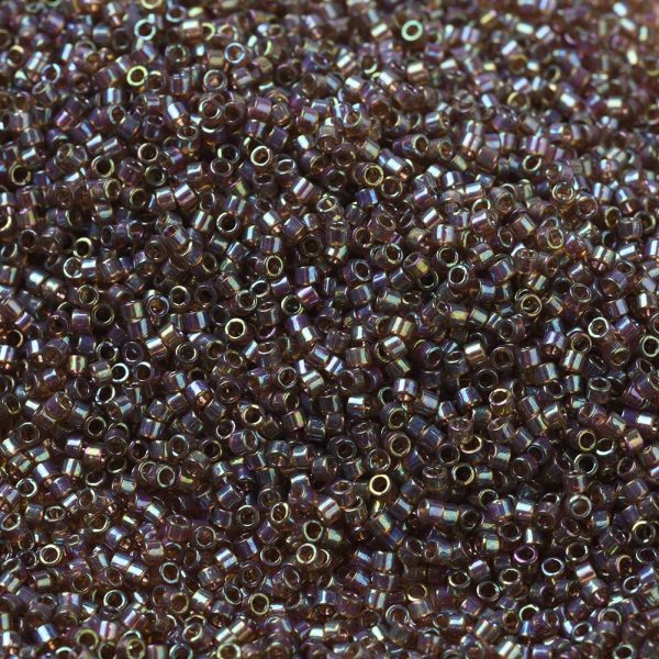 X SEED J020 DB0122 1 MIYUKI DB0122 Delica Beads 11/0 -Transparent Root Beer Gold Luster, about 2000pcs/10g