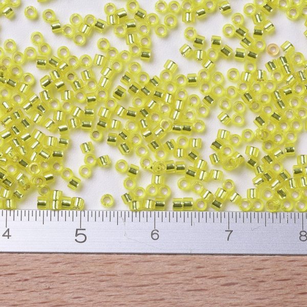 X SEED J020 DB0145 2 MIYUKI DB0145 Delica Beads 11/0 - Transparent Silver Lined Yellow, about 2000pcs/10g