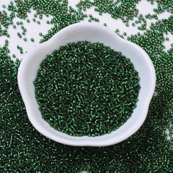 X SEED J020 DB0148 MIYUKI DB0148 Delica Beads 11/0 - Transparent Silver Lined Emerald, about 2000pcs/10g