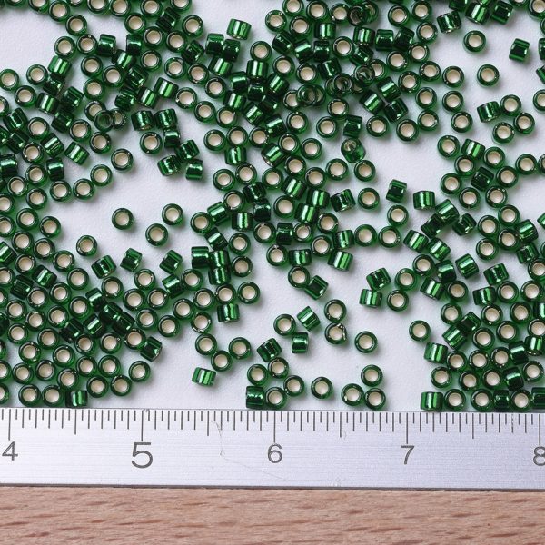 X SEED J020 DB0148 2 MIYUKI DB0148 Delica Beads 11/0 - Transparent Silver Lined Emerald, about 2000pcs/10g