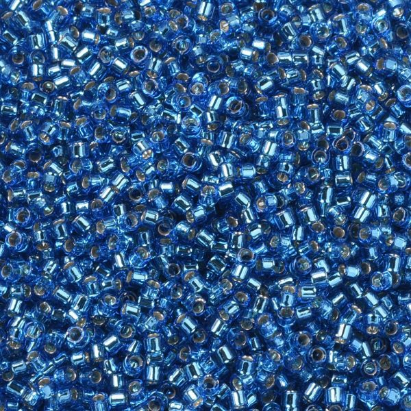 X SEED J020 DB0149 1 MIYUKI DB0149 Delica Beads 11/0 - Transparent Silver Lined Capri Blue, about 2000pcs/10g