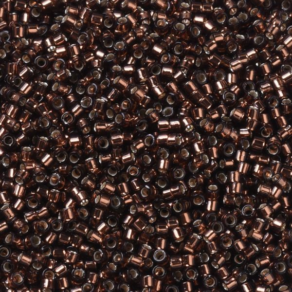 X SEED J020 DB0150 1 MIYUKI DB0150 Delica Beads 11/0 - Transparent Silver Lined Root Beer, about 2000pcs/10g