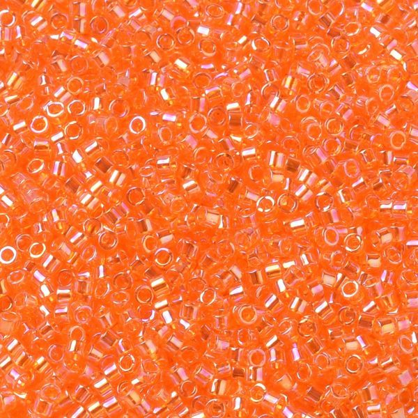 X SEED J020 DB0151 1 MIYUKI DB0151 Delica Beads 11/0 - Transparent Orange AB, about 2000pcs/10g