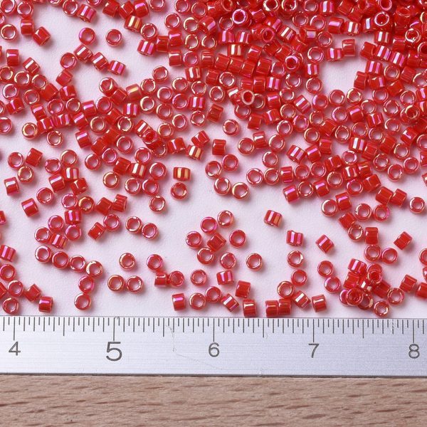 X SEED J020 DB0159 2 MIYUKI DB0159 Delica Beads 11/0 - Opaque Vermillion Red AB, about 2000pcs/10g
