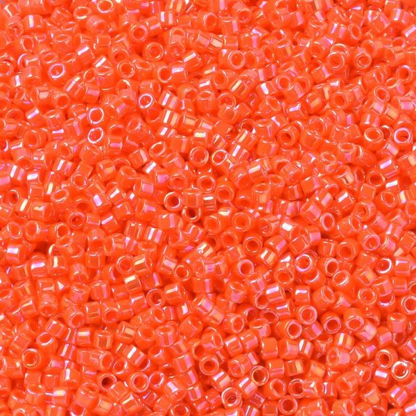 X SEED J020 DB0161 1 MIYUKI DB0161 Delica Beads 11/0 - Opaque Orange AB, 10g