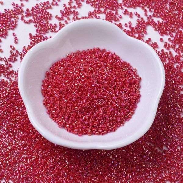 X SEED J020 DB0162 MIYUKI DB0162 Delica Beads 11/0 - Opaque Red AB, about 2000pcs/10g