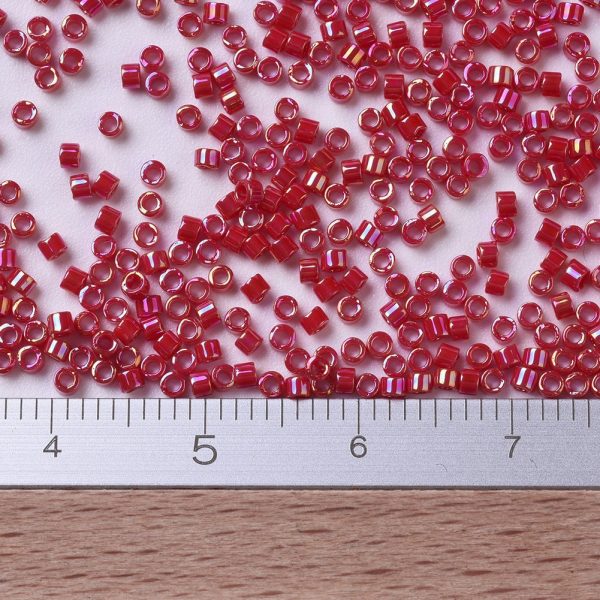 X SEED J020 DB0162 2 MIYUKI DB0162 Delica Beads 11/0 - Opaque Red AB, about 2000pcs/10g