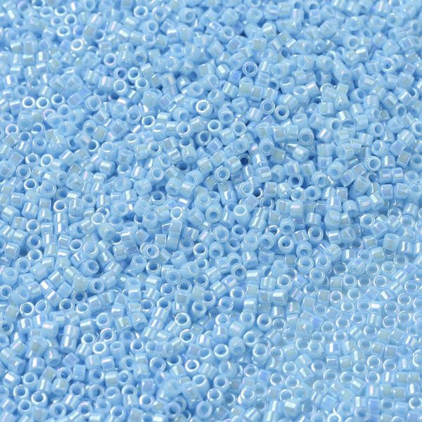 X SEED J020 DB0164 1 MIYUKI DB0164 Delica Beads 11/0 - Opaque Turquoise Blue AB, about 2000pcs/10g