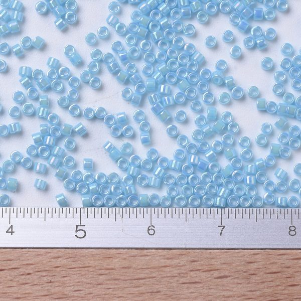 X SEED J020 DB0164 2 MIYUKI DB0164 Delica Beads 11/0 - Opaque Turquoise Blue AB, about 2000pcs/10g