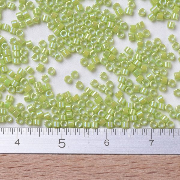 X SEED J020 DB0169 2 MIYUKI DB0169 Delica Beads 11/0 - Opaque Chartreuse AB, about 2000pcs/10g