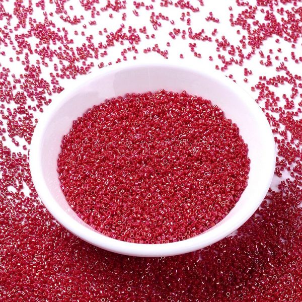 X SEED J020 DB0214 MIYUKI DB0214 Delica Beads 11/0 - Opaque Red Luster, about 2000pcs/10g
