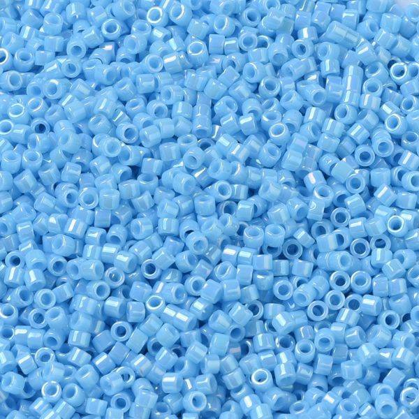 X SEED J020 DB0215 1 MIYUKI DB0215 Delica Beads 11/0 - Opaque Turquoise Blue Luster, about 2000pcs/10g