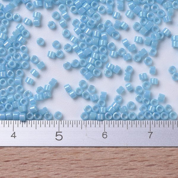 X SEED J020 DB0215 2 MIYUKI DB0215 Delica Beads 11/0 - Opaque Turquoise Blue Luster, about 2000pcs/10g