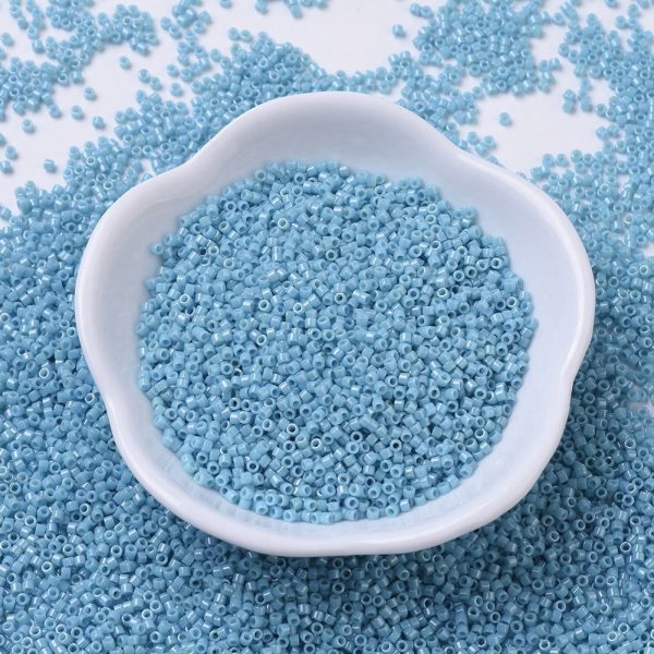 X SEED J020 DB0218 MIYUKI DB0218 Delica Beads 11/0 - Opaque Med Turquoise Blue Luster, about 2000pcs/10g