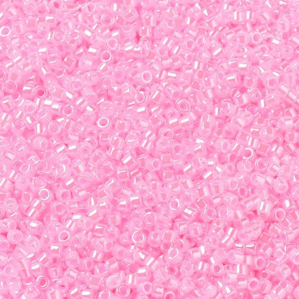 X SEED J020 DB0245 1 MIYUKI DB0245 Delica Beads 11/0 - Alabaster Cotton Candy Pink Ceylon, about 2000pcs/10g