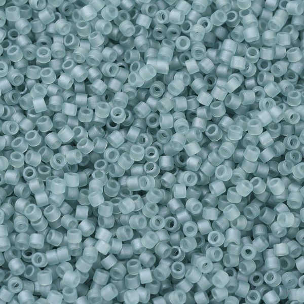 X SEED J020 DB0385 1 MIYUKI DB0385 Delica Beads 11/0 - Transparent Matte Sea Glass Green Luster, 10g/bag