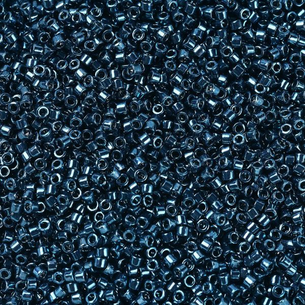 X SEED J020 DB0459 1 MIYUKI DB0459 Delica Beads 11/0 - Opaque Galvanized Midnight Aqua, 10g/bag