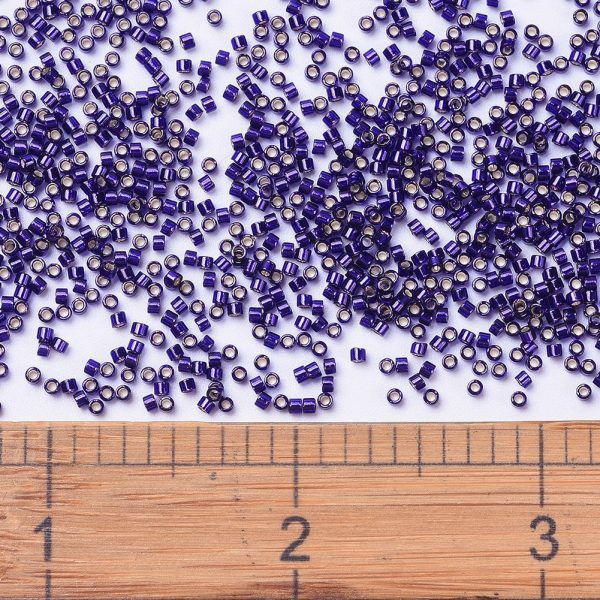 X SEED J020 DB0609 2 MIYUKI 11/0 Delica DB0609/DB609 Dyed Silver-Lined Dark Purple Transparent Seed Beads