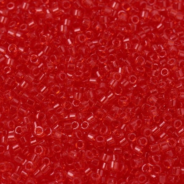 X SEED J020 DB0704 1 MIYUKI DB0704 Delica Beads 11/0 - Transparent Red Orange, about 2000pcs/10g