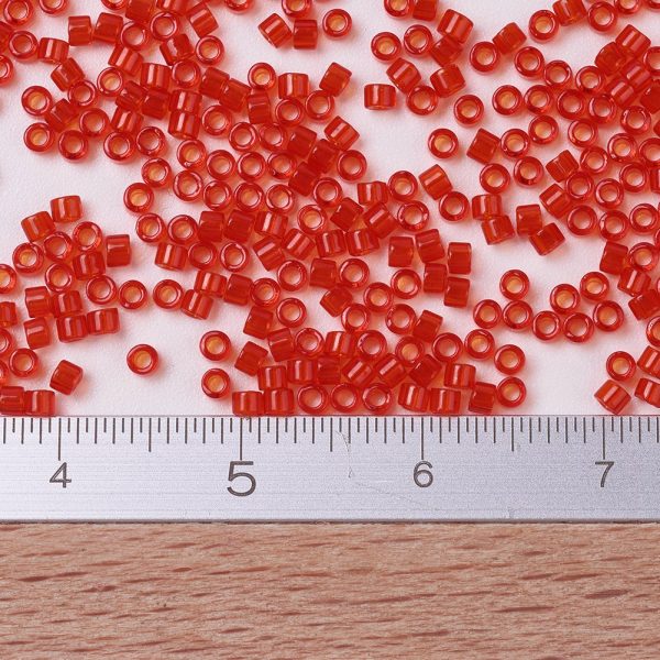 X SEED J020 DB0704 2 MIYUKI DB0704 Delica Beads 11/0 - Transparent Red Orange, about 2000pcs/10g
