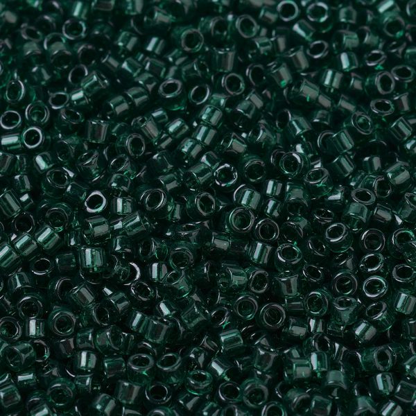 X SEED J020 DB0713 1 MIYUKI DB0713 Delica Beads 11/0 - Transparent Dark Emerald, about 2000pcs/10g