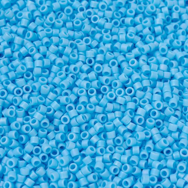 X SEED J020 DB0879 1 MIYUKI DB0879 Delica Beads 11/0 - Matte Opaque Turquoise Blue AB, 10g/bag