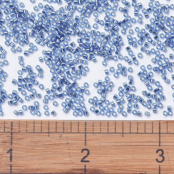 X SEED J020 DB1210 2 MIYUKI DB1210 Delica Beads 11/0 - Transparent Silver Lined Azure, about 2000pcs/10g
