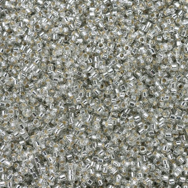 X SEED J020 DB1211 1 MIYUKI DB1211 Delica Beads 11/0 - Transparent Silver Lined Gray Mist, about 2000pcs/10g