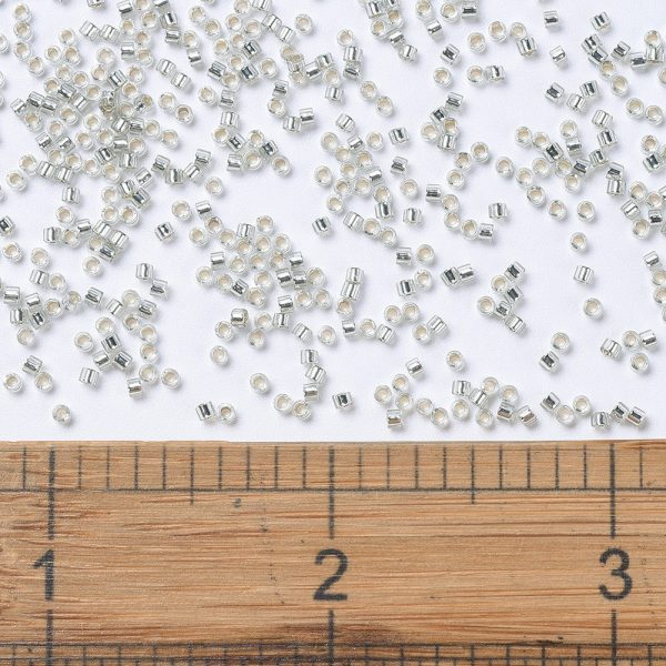 X SEED J020 DB1211 2 MIYUKI DB1211 Delica Beads 11/0 - Transparent Silver Lined Gray Mist, about 2000pcs/10g